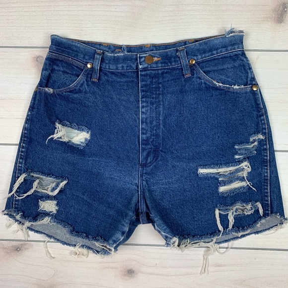 Wrangler Shorts Vintage Wrangler Cut Off Denim Shorts High Waist